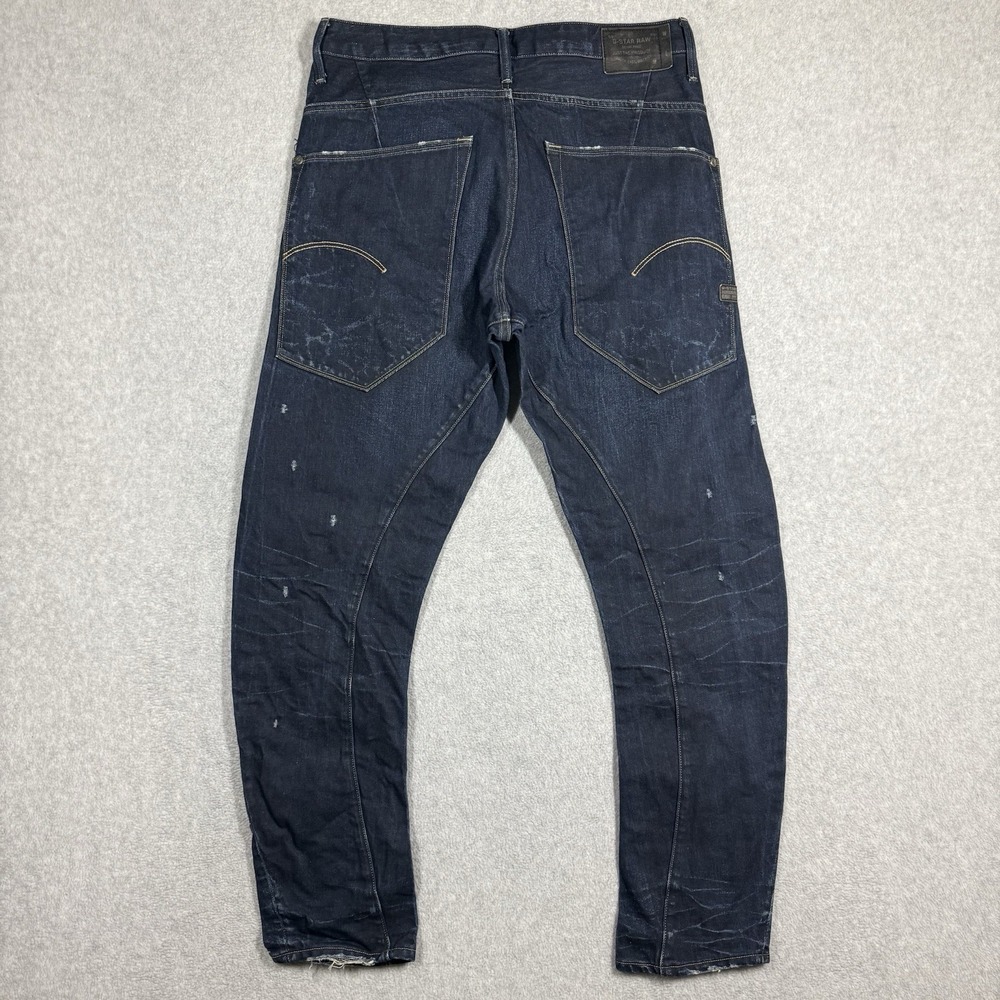 G-Star Raw Type C 3D Loose Tapered Jeans Mens 32x29 Distressed Faded Dark Wash - Picture 3 of 14